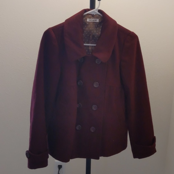 NWOT Faux-Fur Collar Coat - Picture 3 of 7